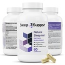 SleepSupport - Natuurlijke slaaphulp voor volwassenen om te helpen kalmeren en ontspannen - Biologische slaapsupplement met Ashwagandha, Valeriaan wortel, Magnesium, Melatonine, Glycine, L-Tryptofaan - 60 capsules