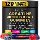 KUKALY Creatine Monohydraat Gummies for Men & Women, 9000MG Creatine Gummies Sugar Free - Mixed Flavored with L-Taurine, BCAA 2:1, B12 B6 for Boost Strength, Focus & Endurance, Vegan, Non-GMO, 120st