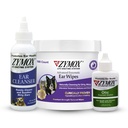 PET KING BRANDS ZYMOX Enzymatic Ear Wipes, Ear Cleanser, & Otic Ear Solution for Dogs and Cats - Product Bundle - for Dirty, Waxy, Smelly Ears and to Soothe Ear Infections, 100 ct, 4 oz and 1,25 oz