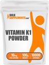 BulkSupplements.com Vitamine K1 Powder - Vitamine K1 Supplement voor Bone en Heart Health Support - Glutenvrij, 10mg per portie, 100g (3,5 oz) (pack van 1)