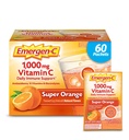 Emergen-C 1000mg vitamine C poeder voor dagelijkse Immune ondersteuning Cafeïnevrije vitamine C supplementen met zink en Mangaan, B vitamines en Electrolyten, Super Orange smaak - 60 Tel/2 Maand Levering