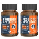 100 Miljard Probiotica voor mannen en vrouwen 27 Strains 5 Biologische Prebiotica voor Gut Digestieve & Immune Health, Ondersteunt diarree Gas Bloating, Non-GMO, Zero Fillers 