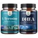 Bundel van vrije vorm L Tyrosine 500 mg capsules - Hoge sterkte L-tyrosine supplement voor geestelijke energie en DHEA supplement - Pure DHEA 25mg voor hormoonbalans verbetert Mood stabiliteit Immune Systeem