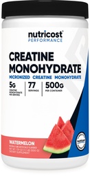 Nutricost Creatine Monohydraat Poeder (Watermeloen, 500 Gram) - Micronized Creatine Supplement - Vegan, Non-GMO, Glutenvrij