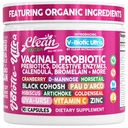 Clean Nutra Vaginale Probiotica voor vrouwen + Prebiotica Digestieve Enzymen Bromelain Cranberry D Mannose Horsetail Black Cohosh Artichoke Hibiscus Bloemen Probiotica voor spijsverteringsgezondheid 90 Vegan Capsules