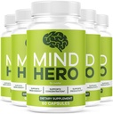 (5 Pack) Mind Hero Capsules - Brain Health and Memory Support Advanced Formula, MindHero Focus Pills Daily Support Natural Cognitive Function for Overall Health & Wellness, 300 Capsules for 5 Months