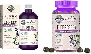 Tuin van het leven Organics Plant-Based Vlierbessen Immune Siroop 6,59 fl oz & Traditionele Medicijnen Keeljas Biologische Pectin Throat Drops, Citroen Ginger Echinacea, Soothes Sore Throats, 16ct.