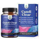 CANDI-CLEAR Body Cleanse Detox for Women - Anti Overgrowth Gut Detox for Women with Caprylic Acid Black Walnut Wormwood and Oregano - Full Body Cleanse with Pre and Probiotics - 60 Count