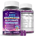 Magnesium Gummies for Kids - Magnesium Glycinate Chewable Supplement with L-Theanine, Vitamin B6, Phosphatidyiserine and Omega for Kids Natural Zzz, Development & Overall Health - Sugar Free & Vegan