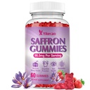 Saffron Supplements Gummies, 88.5mg Extract with Vitamin D3, B6, Magnesium, Ashwagandha, L-Theanine, Sugar-Free, Strawberry Flavor, 60 Count