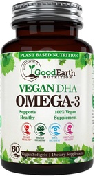 Algal Oil - Vegan DHA Omega 3 Fish Oil Supplements - Brain Booster,Supplement & Prenatale Vitamine -Provides Healthy Heart & Immune Support - Burpless Algen Supplement - 60 Mini Fish Softgels