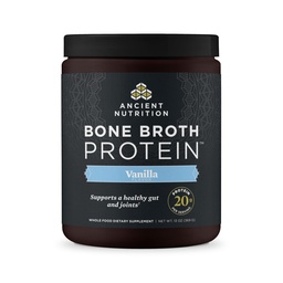 Ancient Nutrition Grass Fed, Bone Broth Protein Powder, 20g Proteïne, Gehydrolyseerde Collageen Peptiden, Keto & Paleo Friendly, Ondersteunt Joint, Gut Health, Vanille, 15 Servers