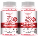 2 Packs 2500MG Liposomal Glutathione Gummies, 2X Absorption Liposomal Glutathione for Women-Complex L-Cysteine, Antioxidant, Skin & Liver Support, Strawberry Flavor, 120 Count