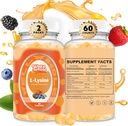 L-Lysine Gummies 1000mg - L-Lysine Supplementen voor kinderen en volwassenen - Lip en Cold Sore* Ondersteuning voor vrouwen - Kauwbare Lysine Gummies met vitamine B12 - Veganistisch, Niet GGO, Glutenvrij, 120 Telt