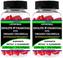 Nikoni Liposomal Zeolite, Activated Charcoal & Organic Chlorella, Supports Full Body Detox (240 Softgels)