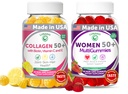 Lunakai USA Made Collagen & Multivitamin Gummies Bundle for Women 50+ – Supports Skin, Hair, Nail, Joint, Heart, Bone & Immune Health – 60ct Each