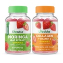 Lifeable Moringa Leaf + Collagen & Vitamin C, Gummies Bundle - Great Tasting, Vitamin Supplement, Gluten Free, GMO Free, Chewable Gummy