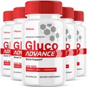 (5 Pack) Gluco Advance Capsules, Gluco Advanced Blood Support Supplement GlucoAdvance Pills for Joints, GlucoseAdvance Premium Blend Flow Balance All Natural Formula Overall Health Wellness (300 Ct)