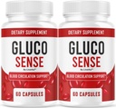(2 Pack) GlucoSense – Official GlucoSense Capsules, Pills Support Advanced Blood Formula Supplement, All Natural Premium Health & Wellness - Maximum Strength, 120 Capsules for 2 Months