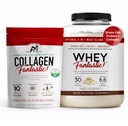 Fantastic Nutrition 3-in-1 Whey Protein Powder Unflavored 5lb - 30g Grass-Fed Protein per Serving + Collagen Peptides Powder 2.2lb – 10g Hydrolyzed Type I & III Collagen Per Scoop – Non-GMO – Bundle