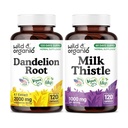 Wild & Organic Dandelion Root 120 Capsules & Milk Thistle 120 Capsules