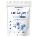 Multi Collagen Peptides Powder, Unflavored, Types I II III V X with Biotin, Vitamin C, Hyaluronic Acid, 1 lb, GMO-Free, Grass-Fed, 41 Servings