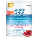Marine Collagen Powder Supplement - Type I Hydrolyzed Marine Collagen Peptides, Protein, Biotin, Hyaluronic Acid, Vitamin C, Vital Antioxidants - Skin Supplements for Women - Pomegranate, 9.7oz