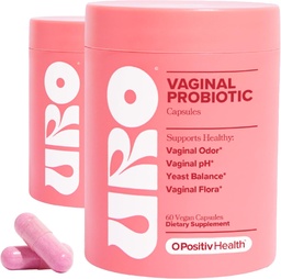 O Positiv URO Vaginale Probiotica voor vrouwen pH-balans met prebiotica & Lactobacillus Probiotische Blend - Vaginale Health Supplement - Bevorder gezonde vaginale Odor & Vaginale Flora, 60 Count (pack of 2)