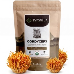 Levensduur Botanicals Biologische Cordyceps Paddestoel Extract Poeder 100g Over een periode van 10:1 ratio 