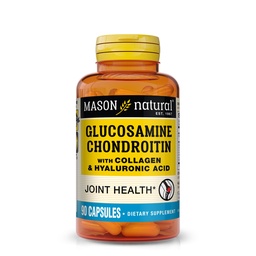 MASON NATUURLIJKE Glucosamine Chondroïtine met collageen en hyaluronzuur, 45-dagen supply Capsules voor normaal gewricht, mobiliteit, flexibiliteit, & veroudering ondersteuning, 90 capsules