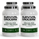 Survival Grocery® Grass-Fed Whey Protein Concentrate | Unflavored, Clean & Pure Protein Powder with Minimal Lactose & Fat | Gluten-Free | Includes Scoop for Easy Serving (4 kg./ 4 Jugs, Unflavored)