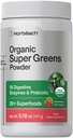 Horbäach Organic Greens Powder | 5.18 oz Supplement | Strawberry Kiwi Flavor | Relieves Occasional Gas, Discomfort & Bloating | with 20+ Superfoods, and Prebiotics | Vegan, Non-GMO and Gluten Free