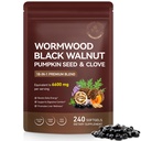 FANSHI Wormwood Black Walnut Clove Cleanse for Humans,18-in-1 Premium Herbal Blend Capsules, Supports Cleanse & Digestive Health, 240 Softgels