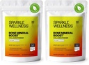 Sparkle Wellness FORTIBONE Bioactive Collagen Peptides | Collagen Powder Supplement with Nutra C Buffered Vitamin C for Bone Health | Bone Mineral Boost (No Flavor) [30 Serves] (Pack of 2)