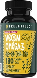 Vegan Omega 3 DHA: Algenolie, Meest beoordeeld, Carrageenvrij, Duurzaam, Getest, Geen zware metalen, Visolie Alt, Plant Based Omega. Ondersteunt hart, hersenen, gezamenlijke gezondheid w/DPA