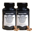 3000mg Iris Sea Moss, 2000mg Black Seed Oil, 1000mg Ashwagandha, 1000mg Burdrock Root, 1000 mg Bladderwrack with Black Pepper & Vitamin C |Vitality & Energy Support | All-in-one supplement| Pack of 2