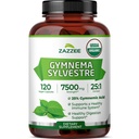 Zazzee Biologische Gymnema Sylvestre 25:1 Extract, 7500 mg Sterkte, 25% Gymnemisch zuur, 120 Vegan Capsules, 4 maand supply, genormaliseerd en geconcentreerd 25X Extract, all-natural en non-GMO
