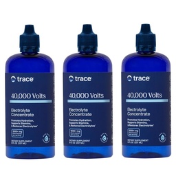 Trace Minerals 40.000 Volt - Concentrate Supplement Drops for Electrolyte Support - Support Muscle Health & Vitality - Workout Drink to Aid Hydration - 8 fl oz (Pack of 3) (144 Servings)