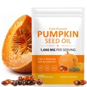 Pumpkin Seed Oil Capsules with Saw Palmetto| Cold Pressed for Hair Growth, Prostate/Urinary Tract/Bladder Health, Immune System, with Essential Fatty Acids, Phytosterols, Non-GMO, 300 Softgels