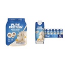 Pure Protein Powder, Whey, High Protein, Low Sugar, Gluten Free, Vanilla Cream, 1.75 lbs & Vanilla Protein Shake, 30g Complete Protein, Vitamins A, C, D, and E Plus Zinc