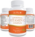 Liposomal Vitamin C Complex 1500mg(2 Capsules) - 180 Capsules - High Absorption Vitamin C- Supports Immune System and Collagen Booster - Powerful Antioxidant High Dose Fat Soluble Supplement Dr.Plus