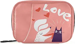 Hond en kat in liefde pil Box 7 Dag pil geval Travel pil Organizer Bag met rits draagbare wekelijkse geval Compacte grootte voor vitamine supplement houder