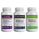 Healthy Circulation Trio Bundle with Diosmin Hesperidin 1000mg, Butcher's Broom Extract, Vitamin D3, Micronized MPFF, Healthy Blood Flow, 180 Capsules