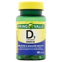 Spring Valley Vitamin D-3 Maximum Strength Softgels 5000 Iu Dietary Supplement, 100 ct (2 Pack)