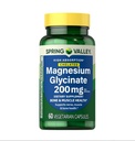 Spring Valley Magnesium Glycinate 200 mg Capsules, Supports Bone & Joint Health (200 mg / 60 Capsules)