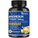 NATURE TARGET Magnesium Citrate 500mg with Zinc & Vitamin D for Muscle, Nerve, Bone & Heart Health, High Absorption Magnesium Supplement, Easy to Swallow Magnesium Capsule for Women & Men, 120 VegCaps