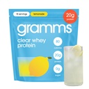 GRAMMS Clear Protein Powder 20G Protein for Women & Men | Lactose Free, Grass-Fed Whey Isolate, Gluten Free, Zero Sugar, Gut Friendly, Non-Bloating (Lemonade-18 Servings)