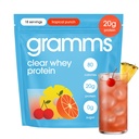 GRAMMS Clear Protein Powder, Tropical Punch | 20g Protein Grass-Fed Whey Isolate, Zero Sugar, Zero Lactose, Non-Bloating, Non-GMO, Protein for Women (18 Servings)