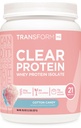 TransformHQ Clear Protein Powder (Cotton Candy) 21 Servings - Whey Protein Isolate, 20g of Protein, 90 Calories, 0g Added Sugars