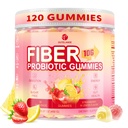 10g Fiber Gummies for Adults, Sugar Free Fiber Supplement for Digestive Health & Regularity, Probiotics, Organic Super Greens & Digestive Enzymes, Vegan, Gelatin Free, 120 Count